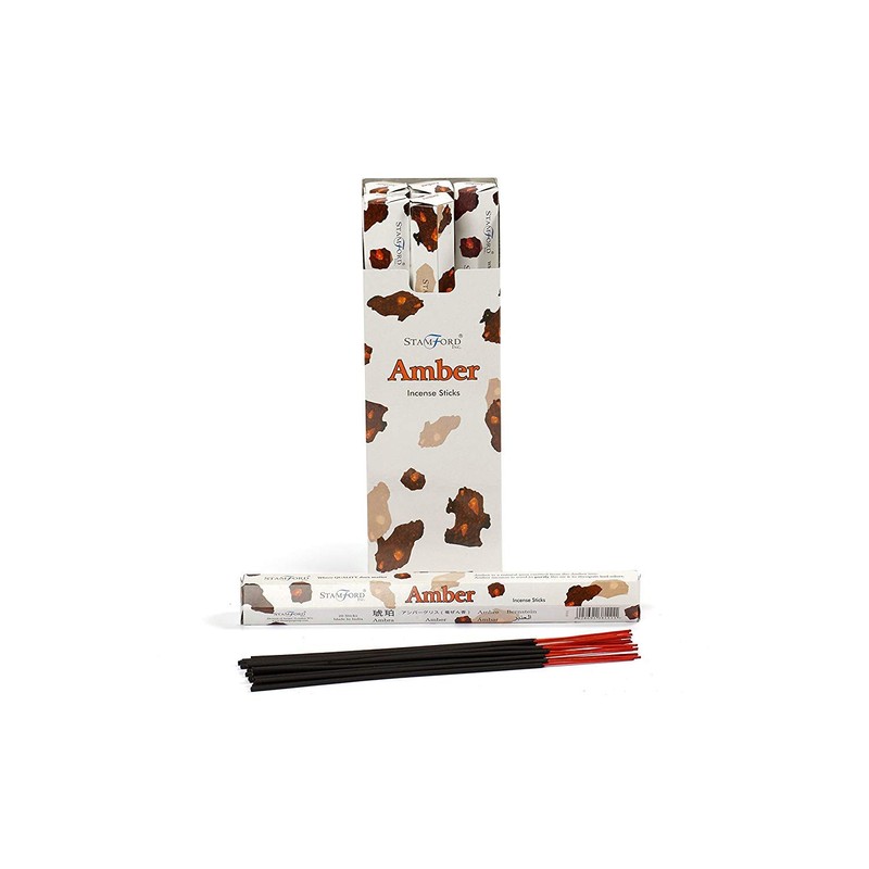 STAMFORD INC. 37111 Amber Incense Sticks, 20 Sticks x 6