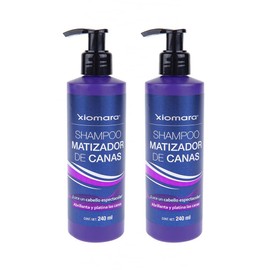 Xiomara Shampoo Matizador/Gray Toning Shampoo Abrillanta Platina Canas, 2-Pack of 8.11 Fl Oz each