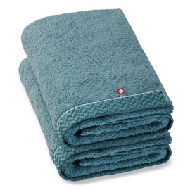 Imabari Bath Towel, 100% Cotton, Super Thick, Long Pile, Loosely Twisted Yarn, Fluffy, Soft, Quick Drying, Instant Absorption, Made in Japan, Gift, Hotel Towel, Set of 2, Navy