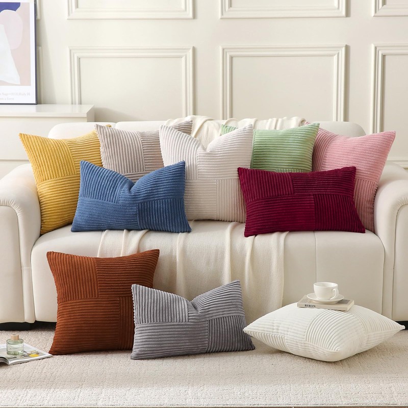 Yosodeko Burgundy Lumbar Throw Pillow Cover 12x24 inch,Pack of 1