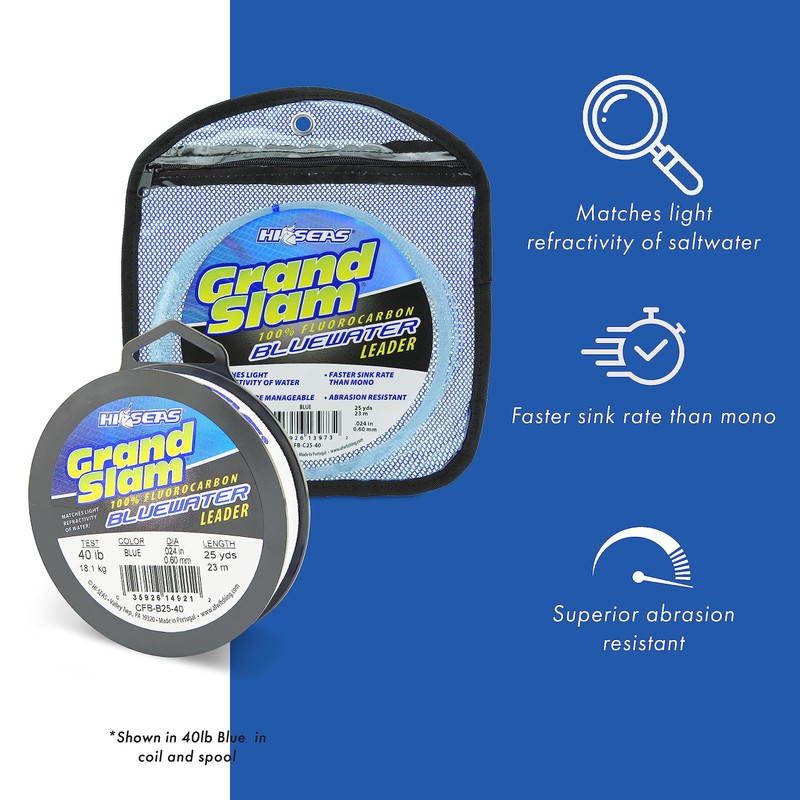 Hi-Seas Grand Slam Bluewater líder de fluorocarbono 100%, Prueba de