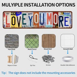 Love You More Sign Vintage Metal Tin Signs Love You More Sign Above Door Street Signs For Home Bar Coffee Wall Art Decor 16 X 4 Inches