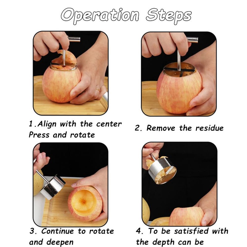 chislim 2 Pcs Apple Corer,Stainless Steel Pear Corer,Fruit Corer Tool,Kitchen
