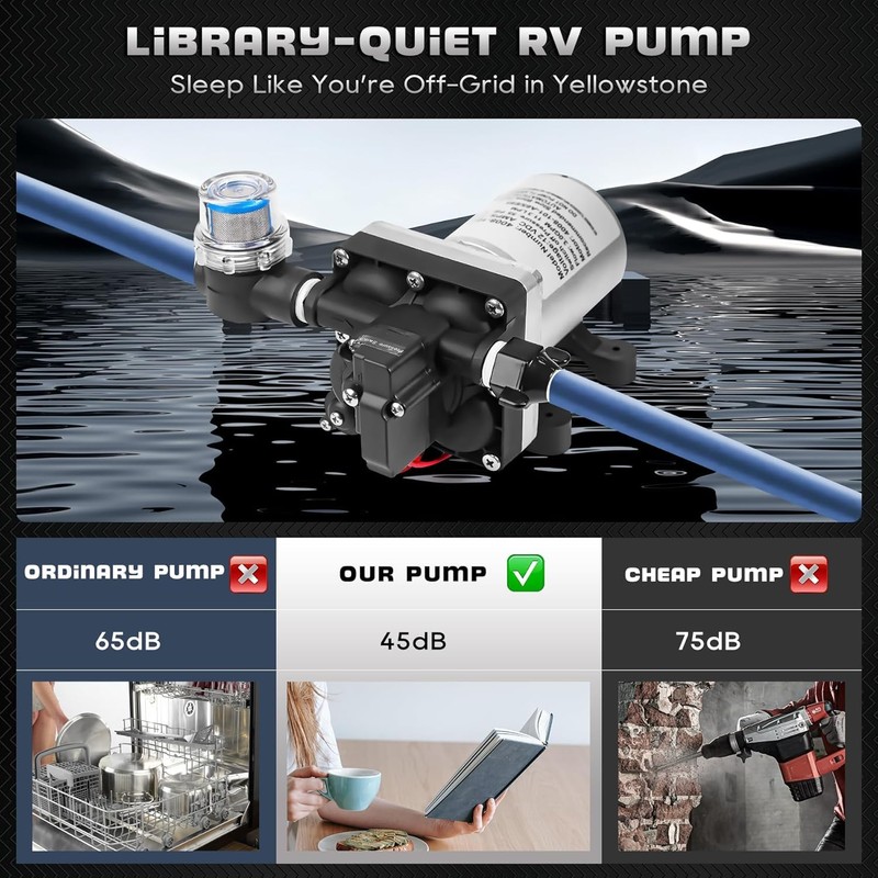 12V RV Water Pump 4008-101-A65/E65 | 3.0 GPM - 55
