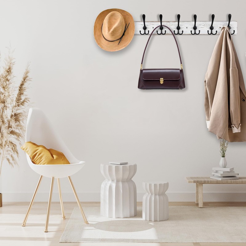 Kuhome 32.2'' Large Coat Rack Wall Mount Coat Hooks with