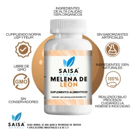 Hongo Melena de León | 120 Cápsulas | Saisa Herbal | Suplemento Alimenticio | Calidad Premium | Memoria, Energía y Salud Cerebral
