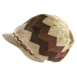 RW 100% Cotton Rasta Dreadlock Light Weight Beanie Visor (Khaki/Brown)