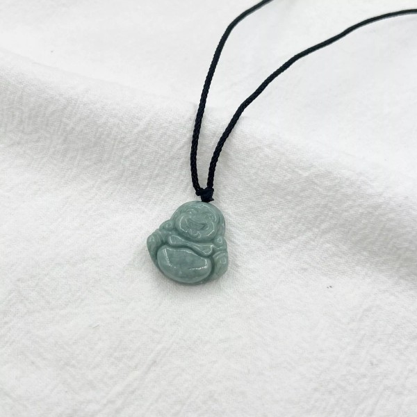 Dream Shop Jade Buddha Charm Pendant Necklace W/ Beads Cord