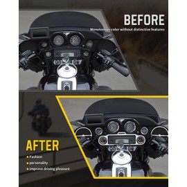 ANONEMOTO Stereo Accent Speedometer Speaker Trim Ring 9 Pcs Compatible for Harley Davidson 1996-2013 Electra Glide Street Glide Trike Glide