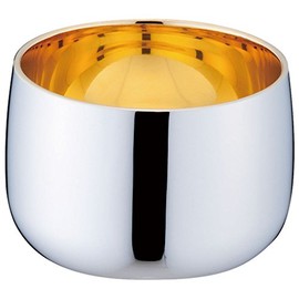 Sanpo Sangyo 11002045 Sake Cup, Plain, Double Layer, 2.8 fl oz (82 ml), Gold Plated Inside