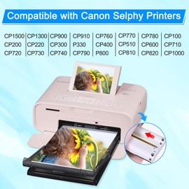 KCMYTONER 2 Pack (No Paper) Compatible Ink Cartridge Replacement for Canon KP-108IN Color Ink Cassette 4x6 Inch for Canon Selphy CP1500 CP1300 CP1200 Compact Photo Printer