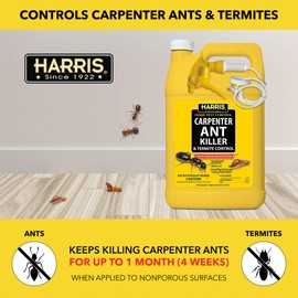 Harris Carpenter Ant Killer & Termite Control Treatment, Kills On Contact, Odorless & Non-Staining Formula, 128 Oz