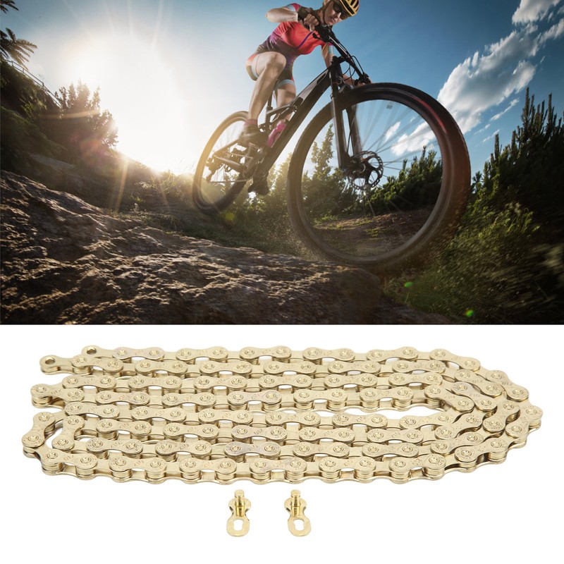 Bike Chain 116 Links 10 Speed Electroplating Rust Protection Mountain