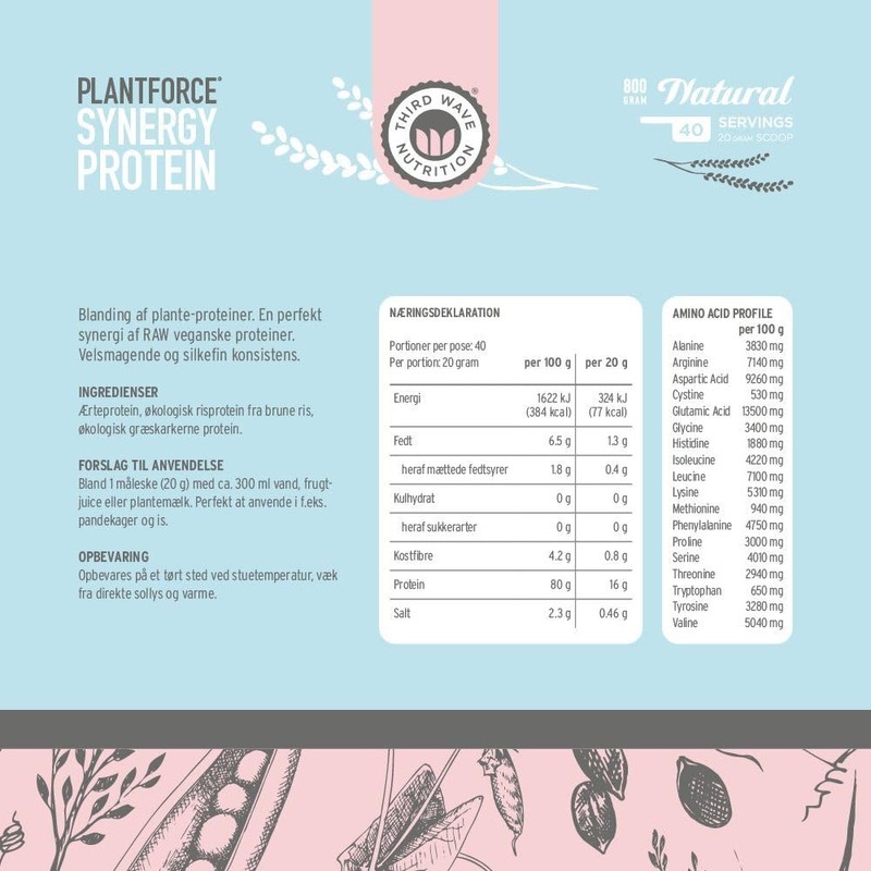 Plantforce Synergy Protein Natural - Raw Vegan Proteins - 800g