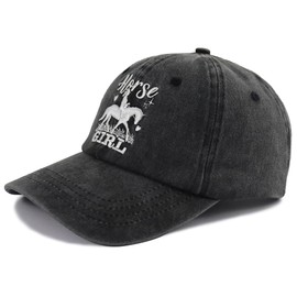 Horse Gifts for Girls Women, Horse Supplies for Horse Lovers, Cowgirl Hats for Girls Birthday, Best Equestrian Accessories for Horse Girl Baseball Cap Black