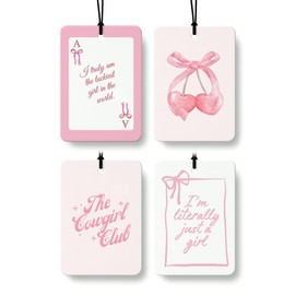 EKGJW Coquette Girly Western Cologne Car Air Freshener 4 Pcs, Preppy Cowgirl Ribbon Poker Cherry Hanging Air Freshener for Cars Bathroom Dorm Books Decor, Cute Accessories Gifts for Women Girls
