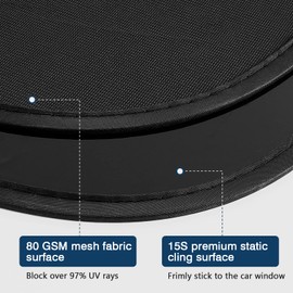 Romon Car Sun Shade with UV Protection, Car Window Sun Protection for Children, Car Sun Protection Side Window 50 x 30 cm, Pack of 2