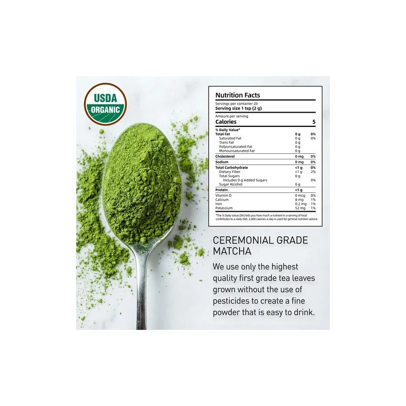 35°n Matcha Té Verde Matcha Orgánico Ceremonial En Polvo 40