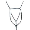 HKM Breastplate/Martingale Silver Fittings Full Black