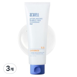 Acwell PH Balancing Bubble Free Cleansing Gel, 160ml, 3 pcs / 아크웰 피에이치 밸런싱 버블 프리 클렌징 젤, 160ml, 3개