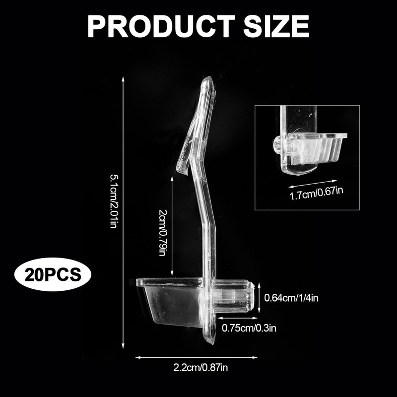 20pcs Self Locking Shelf Support Pegs, Clear Plastic Shelf Pins