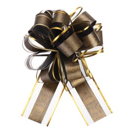 sourcing map 20pcs 8 Inch Large Pull Bow Gift Wrapping Bows Ribbon Organza Black for Wedding Baskets Presents Christmas Valentine's Day Party