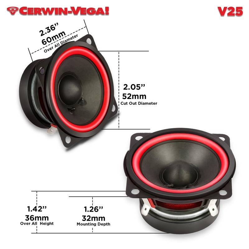 CERWIN-VEGA! "Vega Series V25 – 2.5" Full Range Premium Quality