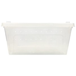 Happy Habitat - Ventilated Enclosure & Breeder Box - for Live Feeder Insects, Reptiles, Amphibians & Other Small Pets - Durable Plastic Portable Terrarium (Medium)