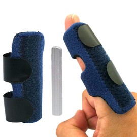 指サポーター 簡単着脱 装着 小指 中指 薬指 人差し指 手 固定 サポーター バスケ バレー スポーツ 家事 育児 男女兼用 フリーサイズ (指サポーター紺, ワンサイズ)
