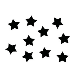 Miniblings 10 Iron-On Transfers Star 25 mm Flock Stars Colours Patch Children's Iron-On Patches for Iron-On Flock Film Application Sewing, Colour: Black
