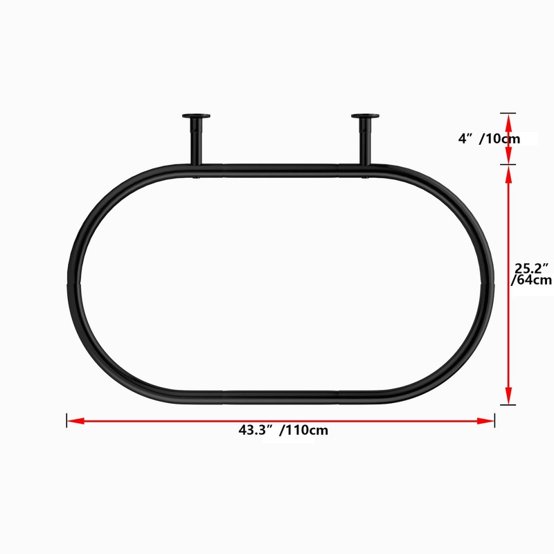 Hoop Shaped Shower Curtain Rod 58.3"x24" – Rustproof Square Oval