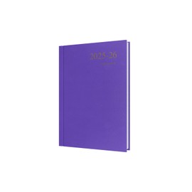 Collins 'Essentials' 12 Month Mid/Academic Year Planner, July 2025-July 2026 Day-to-Page Appointments Diary, A5 Hard Cover, Purple