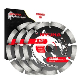 JINSINA 4.5” Diamond Saw Blades for Angle Grinder, Segmented Concrete Blade for Dry & Wet Cutting, Fast Smooth Cutting for Masonry Marble Granite Bricks 3 PCS