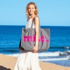 MASSIOSTAN Large Canvas Tote Bag, Reusable shopping bag (Grey/Neon Pink)