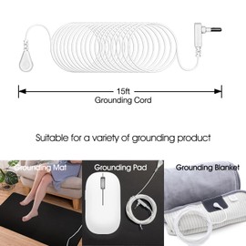 Grounding Cords, Replacement Grounding Cable Accessories for Grounding Sheets Grounding Mat (Grounding Cords with 2 Plug Port(2PCS))