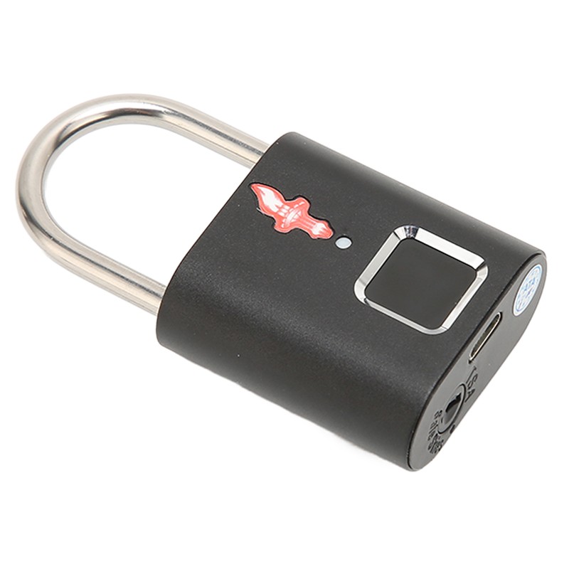 Fingerprint Padlock Biological Recognition Aluminium Alloy USB Rechargeable Support 10