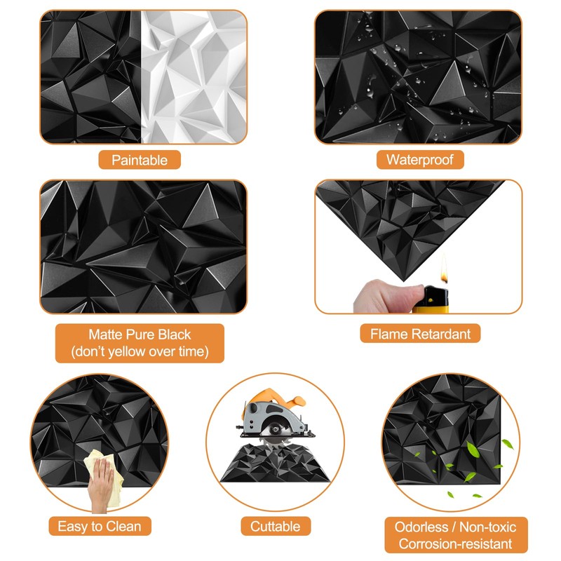 TroyStudio Acoustic Sound Diffuser Panels, 19.7 X 19.7 X 1