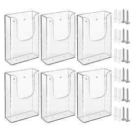 zavekia Brochure Holder, 4 x 6 Inches Brochure Holder Wall Mount Literature Holder Clear Flyer Holder Wall Mounted (6 pack)