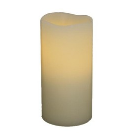 Flipo Pacific Accents Ivory Melted Wax 3-Inch by 6-Inch Pillar Candle with 4-Hour and 8-Hour Timer