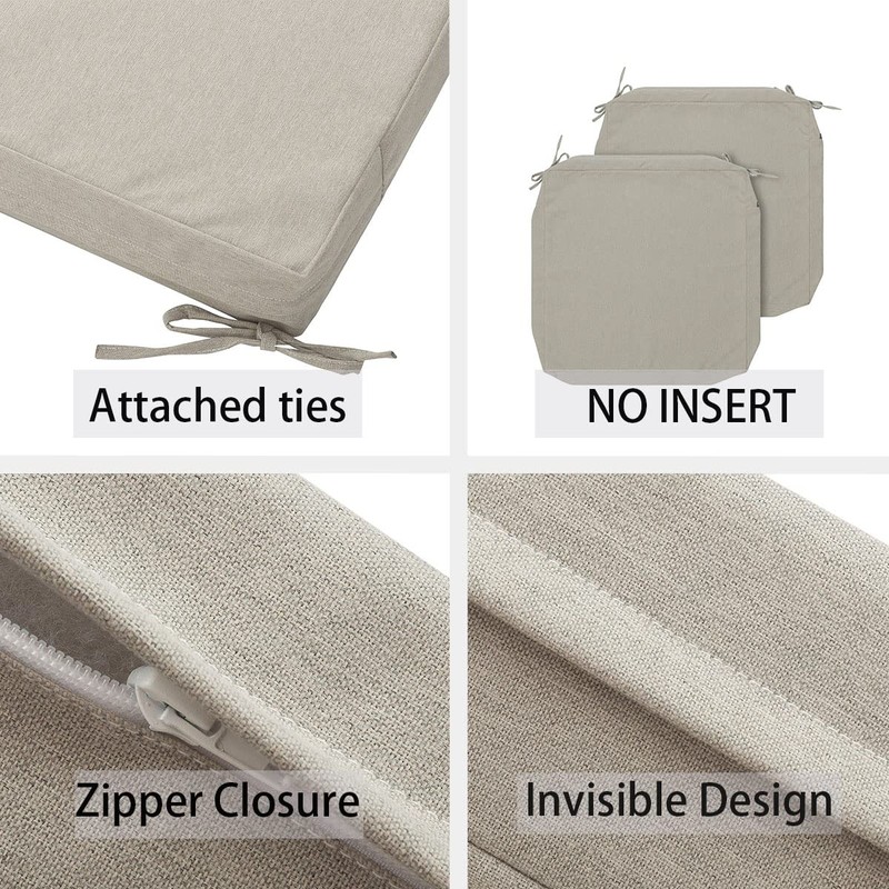 FUNHOME Waterproof Outdoor Cushion Covers 24 x 22 x 4