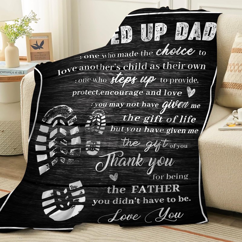 Yasrlvun Step Dad Gifts Step Dad Blanket 50"x60" for Bonus