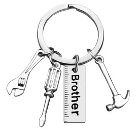 Brother Gifts From Sister Brother Keychain Birthday Gift for Brother Bonus Brother Step Brother Brother in Law Wedding Gift Friendship Keychain for Men Friends Family Keyring Christmas Graduation