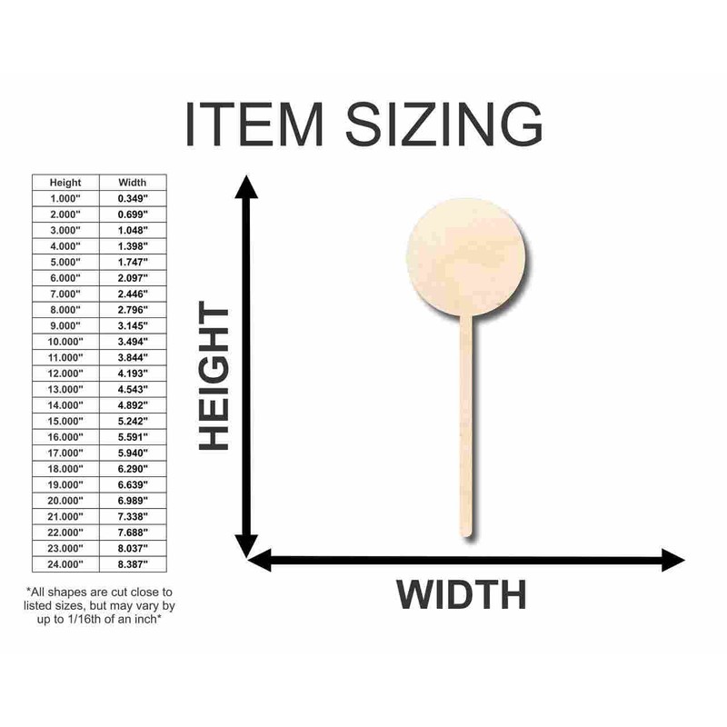Unfinished Wood Candy Lollipop Shape - Craft - up to