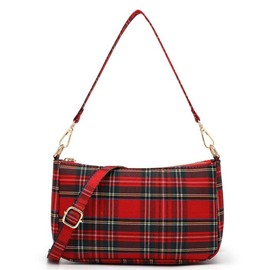 Ro Rox Women's Sheena Tartan Check Punk 90's Crossbody Purse Handbag One Size Red