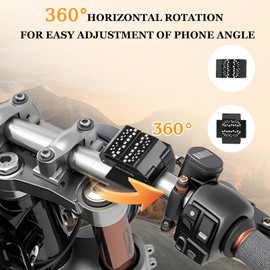 Phone Holder for Bike - Aluminum Alloy Bike Phone Mount Holder,360° Adjustable Handlebar Cellphone Stand-Horizontal & Vertical Vlog Shooting, Ebike Accessories Fit for Motorcycle/Scooter,Black 88001B