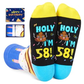 HAPPYPOP 58th Birthday Gifts Ideas Socks - Gifts for Guys in Their 58s, 58 Year Old Gifts for Men Women, 58th Birthday Socks