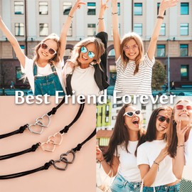 Candyfancy BFF Bracelets for 2 Friendship Bracelets Friendship Bracelet Set Gift for Best Friend Girls Ladies, Stainless Steel