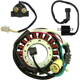 Zoom Zoom Parts Magneto Stator Starter Relay Ignition Coil for Yamaha Warrior 350 YFM350 2002 2003