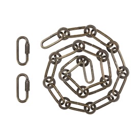 Aspen Creative, Antique Brass, 21124-07-1, Steel Heavy Duty Chain & Two Quick Link Connector Fixture/Swag Light/Plants / 3 Feet, 8 Gauge