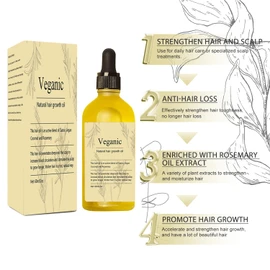 Veganic Natural Hair Oil, 2 Pcs Rosemary Hair Oil Organic for Women Damaged/Dry Hair